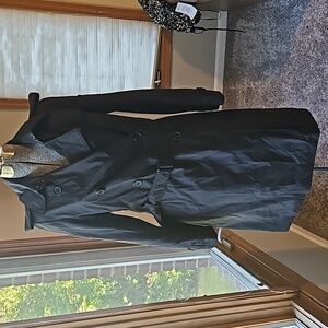 Norma Kamali navy blue trench coat